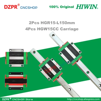 Pôvodné HIWIN HGR15 Lineárne Sprievodca 150mm 5.91 v Železničnej HGW15CC Prepravu List pre CNC Router Gravírovanie Dreva Laserový Stroj