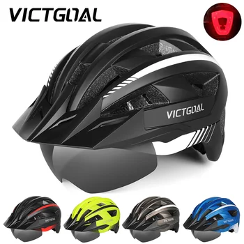 VICTGOAL MTB, Road Bike Prilba pre Mužov, Ženy Clonu Okuliare LED Zadné Svetlo na Horskom Bicykli Helmu Dospelých Racing Cyklistické Prilby