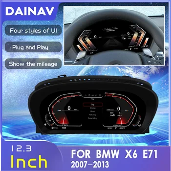 Auto Panel Digitálny klastrov Nástrojom Pre BMW X6, E71 na roky 2007-2013 12.3 palcový LCD Panel Systému Linux