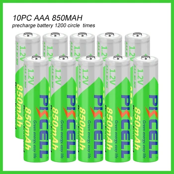 10PC PKCELL AAA batérie 1.2 v 850mAh AAA Nabíjateľné Batérie NI-MH Pre Precharge Batérie Pre Blesk Fotoaparátu Hračky, Diaľkové