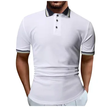 2023 Lete Krátky Rukáv Polo Shirts Mužov Značky Bavlna Nové Obchodné Bežné Soild Topy Mužov Pološte Výšivky Black Mužov Oblečenie