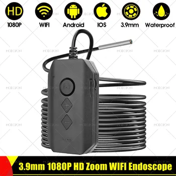 3.9 mm 1080P WIFI HD Endoskopu Fotoaparát 4X Zoom 2600mAh Had Kábel Trubice Videoscope Inšpekcie Borescope Pre iphone Android Telefónu