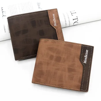 Pánske krátke peňaženky, kožené módne voľný čas spojov matné multi-card veľká-kapacita certifikát taška karty taška peňaženky