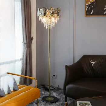 Moderné Luxusné Crystal Led Poschodí Lampa Spálňa, Nočné Lampy, Obývacia Izba Domova Vnútorné Osvetlenie Štúdia Rohu Stojí Svetlo