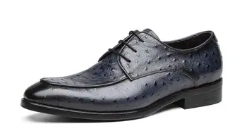 Nové módne ukázal prst pánske topánky šnurovacie high-top originálne kožené formálne šaty, topánky business topánky