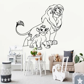 Simba Stenu, Nálepky Lion King Odtlačkový Chlapci Miestnosti Dekorácie Deti Spálňa Art Nástenné Cartoon Škôlky Nálepky Lásky A Sprevádzať