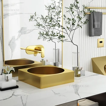 Luxusné Umývadlá Kuchynský Drez Moderná kúpeľňa zariadenie Nehrdzavejúcej Ocele Wc Nad Počítadlo Povodí Domov Námestie Umývadlo