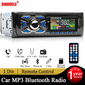 SINOVCLE autorádia 1din Stereo Prijímač Bluetooth Audio MP3 Prehrávač, FM 12V ISO Port Diaľkové Ovládanie, AUX/USB/SD Karta V palubnej doske Auta