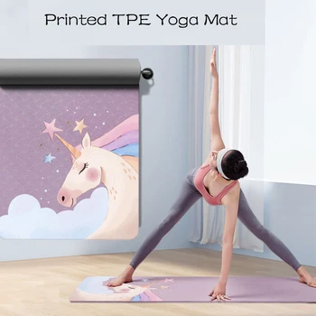 Eco-Priateľský Vysokej Kvality 6 mm TPE Yoga Mat Krásne Vytlačené Pilates Podložku Koberec, Vankúš
