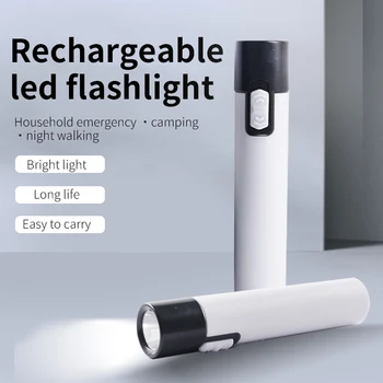 Domácnosti ABS Plast Prenosné LED Svetlé USB Nabíjateľné Mini Baterka