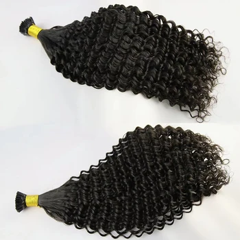 Vysoká Kvalita Chineae Hlboké Vlny som Tip Micro odkazy predlžovanie Vlasov Kinky Afro Rovno Ľudské Vlasy, 100% Raw Panenské Vlasy Pre Ženy