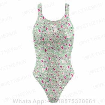 Láska, Bolesť 6 Kvetinové Vzory Jednodielne Plavky Ženy Sexy Plavky, Plavky Plávať Oblek Pláž Nosiť Kombinézu 2023 Nové