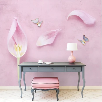 beibehang 3D muralLiterary krásne sladké kvetinové motýľ moderná pohovka pozadí na stenu, tapety na steny v obývacej izbe papier 3d