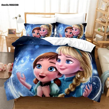 Disney Essa Anna Detí Spálňa Anime Design Pattern posteľná bielizeň Nastaviť Icevil 3D Digitálne Tlačené Deka Kryt Vankúš