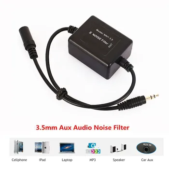 Nový 3.5 mm Audio do Áut Noise Filter pre Slúchadlá Mini Jack Zem Slučky Izolant Noise Filter