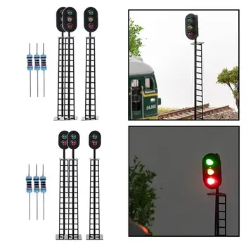 6PCS Model Železnice Vlak Signály Svetlo Miniatúrne Micro Krajiny Budova Železničnej Scény Dekor Príslušenstvo