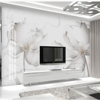 wellyu abstraktných de parede Prispôsobené veľké nástenné abstraktné jazz bieleho mramoru moderný minimalistický kreatívne kvetinové tapety pozadia