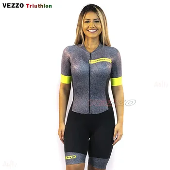 Dámske Cyklistické Krátke Jumpsuit Šaty Plus Veľkosť Nastaviť S Gél Sivá Lycra Anti-UV