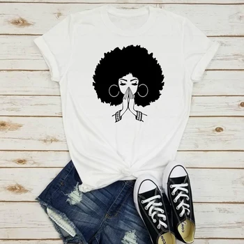 Ženy s Afro Vlasy Grafické T-shirt Lete Zábavné Žena Muž Cool Priedušné Tričko Retro Móda Lete Hip-hop Camisetas
