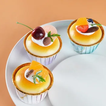 Pu simulácia cupcake model simulácie ovocie mousse cake bakery dekorácie, rekvizity streľba