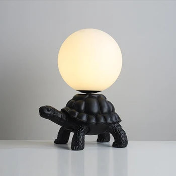 Taliansky Korytnačka stolná Lampa Moderného Živice Zvierat Stôl Svietidlá pre Obývacej Izby, detskej Izby, Spálne, Nočné 3D Moon Nočné Osvetlenie