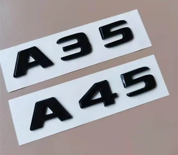 5X LESKLÝ ČIERNY Kufor Písmená Znak Emblémy Odznaky pre Mercedes Benz W176 A35 C63S A45 AMG C63 E63S 2017+