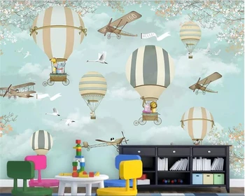 beibehang Tapety domáce dekorácie vlastné cartoon teplovzdušný balón detskej izbe tapety, papier peint nástenná maľba 3d 3d tapety