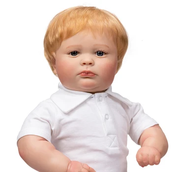 NPK 60 CM Joseph Hore Reborn Roztomilý Tuku chlapčeka Bábika Top Quliaty Ručne vyrobené Bábiky s 3D Pohľad Viditeľné Žily Collectile umenie bábika
