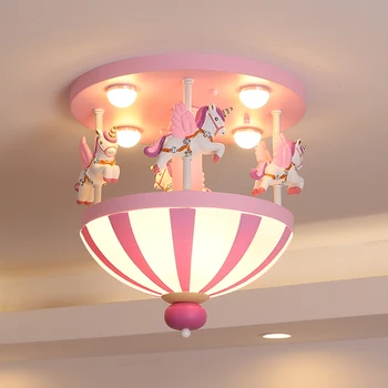 Detská Izba Stropné svietidlo Chlapci a Dievčatá Spálňa Svetlo Cirkus Cartoon Tvorivé Princezná Izba Svetlo