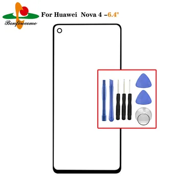 Predné Vonkajšie Sklo Objektívu Touch Huawei Nova 4 Nova4 VCE-AL00 VCE-TL00 Dotykový Displej LCD Predné Dotykové Obrazovky Náhradné Sklo
