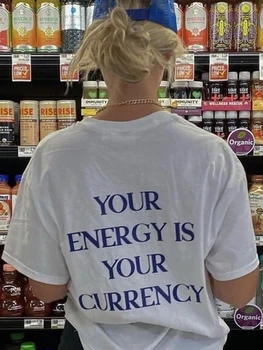 Vaša Energia Je Váš Mene List Tlač Ženy Bavlnené Oblečenie Osobnosti Ulice, Hip Hop Tričká Všetky-matematika Žena Krátky Rukáv
