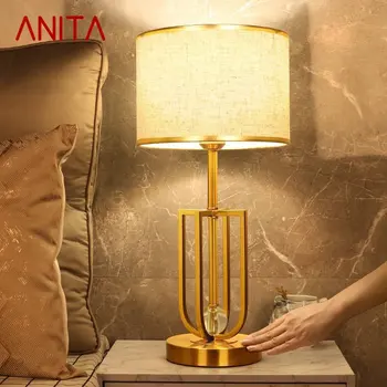 ANITA Moderný Dotyk Stmievanie stolná Lampa Vintage LED Tvorivé Crystal Jednoduchý Stôl Svetlá pre Domáce Obývacia Izba, Spálňa