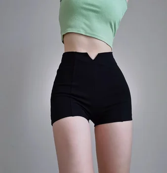 Všestranný a WOMENGAGA Ľahko sa nosí Čierne Šortky Slim Fit Vysoký Pás Šortky dámske Pikantné Dievčenské Sexy Hip Výťah Nohavice UQIP