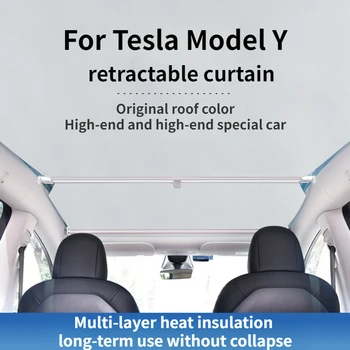 Pre Tesla Model Y 2017-2023 Slnečník Strešným Slnečník Opony Sťahovaciu Strechu Okná Izolácie UV Lúče