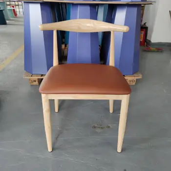 Jedálenský nábytok, kovové horn stoličky iron art imitácia dreva, obilia opierkou pôvodných zamestnancov jedálne železa stoličky