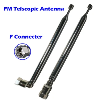 FM Teleskopická Anténa Rádia 8Sections Nehrdzavejúcej Ocele F Connecter pre Zosilňovač Hudobný Systém AM TV Stereo Audio Vedi Prijímač