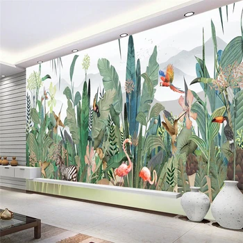 beibehang Vlastnú tapetu nástenné maľby nástenné samolepky nostalgické dažďového pralesa banánovník opice nástenná maľba pozadia na stenu