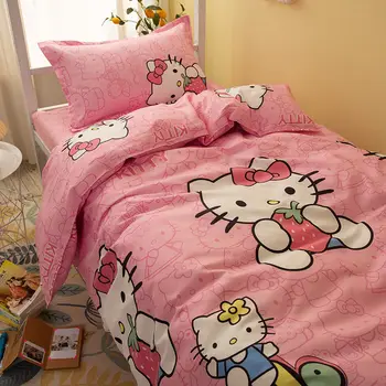 Sanrio Hello Kitty deti cartoon posteľná bielizeň Nastaviť Dievčatá Chlapci Deka titulnú Vankúš
