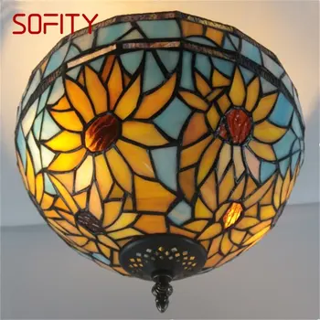 SOFITY Tiffany Stropné svietidlo Moderného Tvorivé Čítanie Kvet Obrázok Svietidlá LED Domov Na Ozdobu