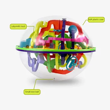 100 Krokov 3D puzzle Ball Deti Výzvou prekážkou hra Labyrint ball Puzzle Rovnováhu tréning Chrbta hra