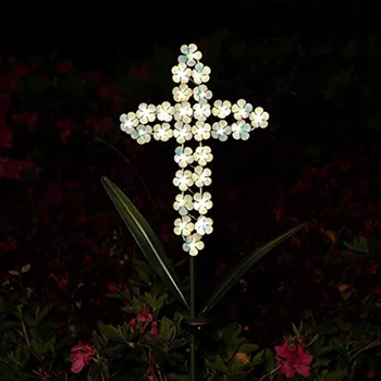 Solárne kríž záhrada značku vonkajšie lampy solárne dvore dekoratívny kvet pre pamätné dary