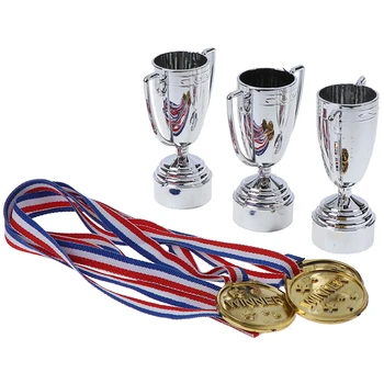 6 Ks=3ks Zlato Plastové Víťazov, Medaily +3 plastové Trofej Hračky Pre Deti Strana Zábavu Rekvizity hot predaj