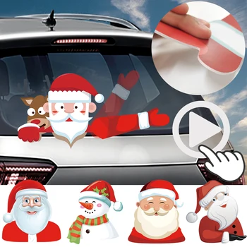 Santa Claus Auto Zadné Okno, Stierač Nálepky Vianočné Auto Styling Zábavné Mávali Rameno Zadné Sklo Obtlačky Auto Dekorácie, Nálepky