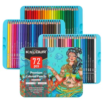 Nové 72 Farba Profesionálne Farebné Ceruzky Nastaviť Olejové Farby Tin Box Kolorovaná Kresba Ceruzkou Lapices De Colores Školy, Umelec Dodávky
