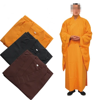 slávny 3color čierna/žltá Budhizmus budhistické Haiqing uniformy Shaolin monks kungfu vyhovuje položiť meditácie župan zen oblečenie