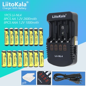 LiitoKala Lii-NL4 Nabíjačka + 1.2 V AA/AAA Ni-MH Dobíjacie Batérie Teplota Zbraň Diaľkové Ovládanie Myši Hračka na Batérie
