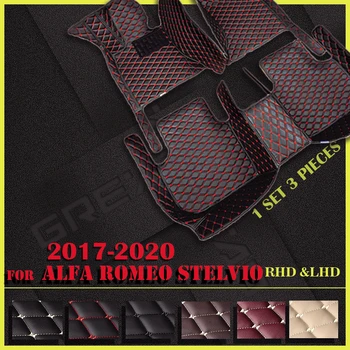 Auto podlahových rohoží, ktoré sú pre Alfa Romeo Stelvio 2017 2018 2019 2020 Vlastné auto nohy Podložky automobilový koberec kryt