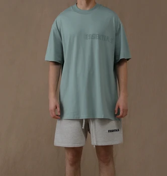 Letné klasické pánske minimalistický módne šortky reflexné písmená Logo nadrozmerné hip-hop voľné pár.