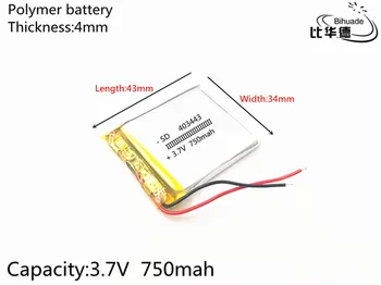5 ks/veľa 3,7 V 750mAh 403443 Lithium Polymer Li-Po li ion Nabíjateľnú Batériu buniek Pre Mp3 MP4 MP5 GPS