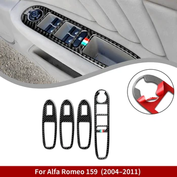 Auto Okno Spínač Nálepky Uhlíkových Vlákien Výbava Pre Alfa Romeo 159 2004-2011 Príslušenstvo Pravej Strane Jednotky